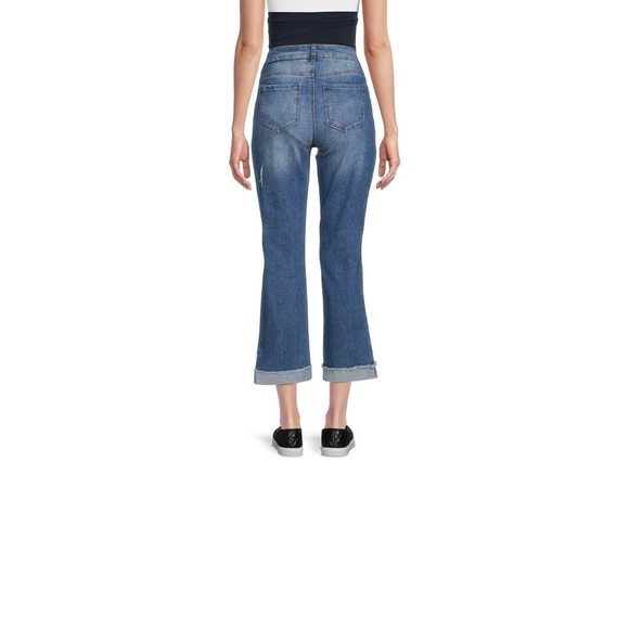 NEW MATERNITY DISTRESSED BOYFRIEND JEANS TIME AND TRU LARGE 12 14 - Picture 3 of 8